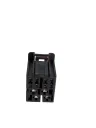 Black harness connector with visible terminal cavities - detail view 2